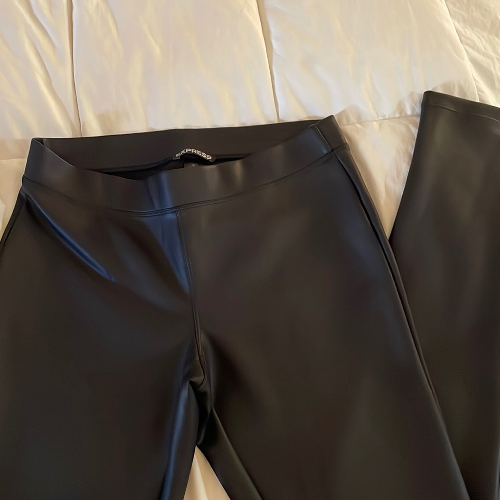 Express black faux leather leggings